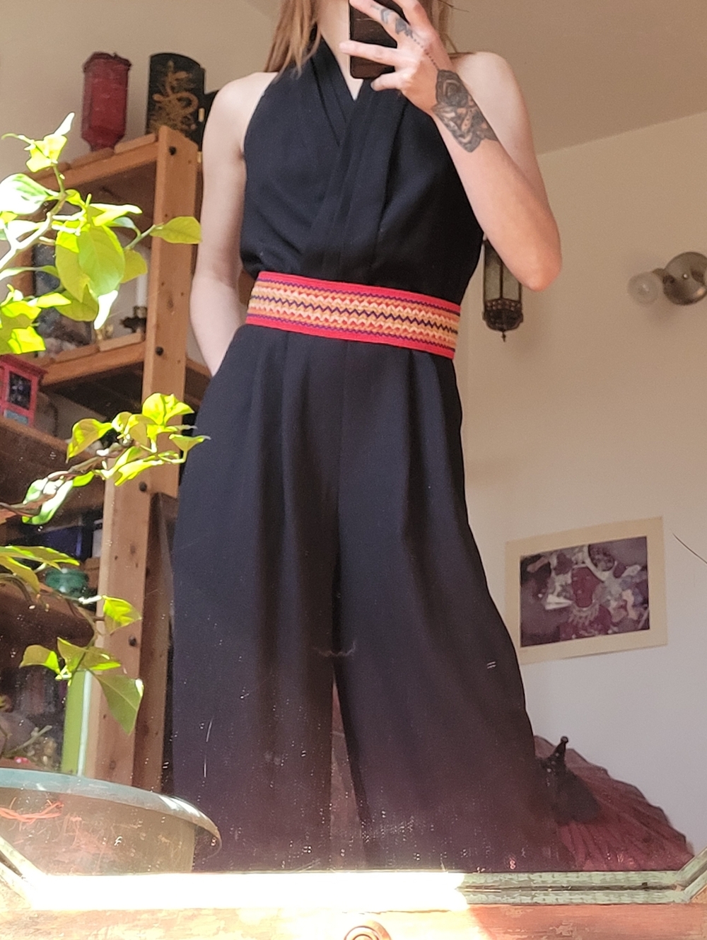 Joseph Ribkoff Vintage Gold Label Black Halter Jumpsuit - Size 8